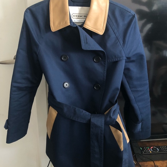 SOLD***Coach navy and cream trench coat***SOLD - Picture 2 of 5
